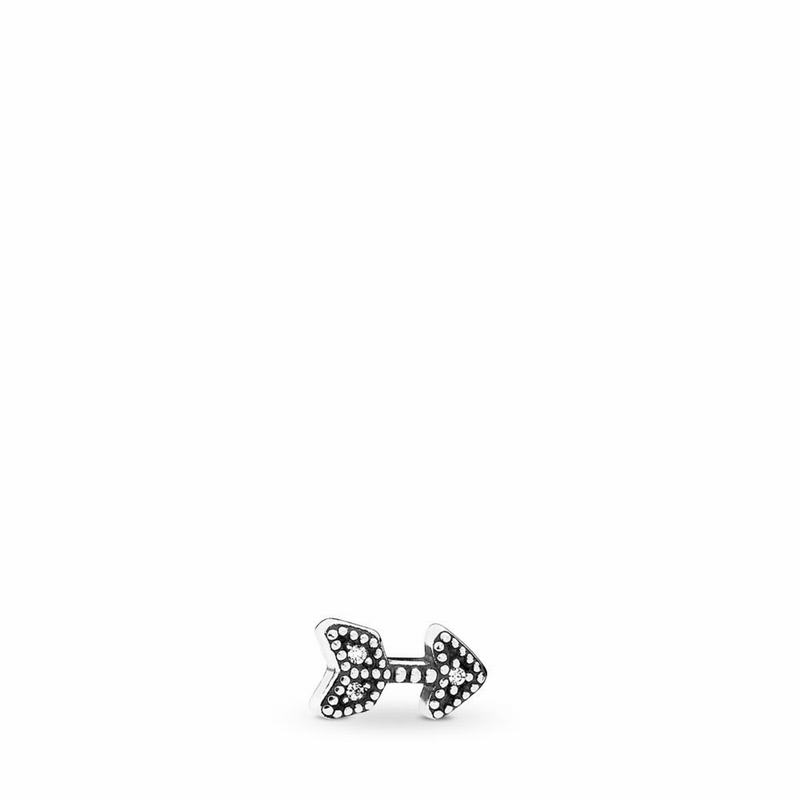 Pandora Sparkling Arrow Petite Locket Charm - Sterling Silver/Cubic Zirconia - Canada | JO1354EV